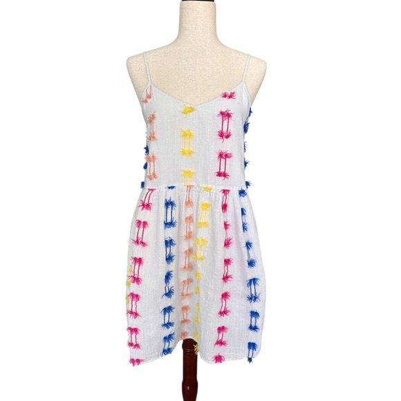 Lou & Grey For Loft Fringe Cami Dress Flirty Colorful Babydoll Airy Girlie Sz S - Picture 1 of 11